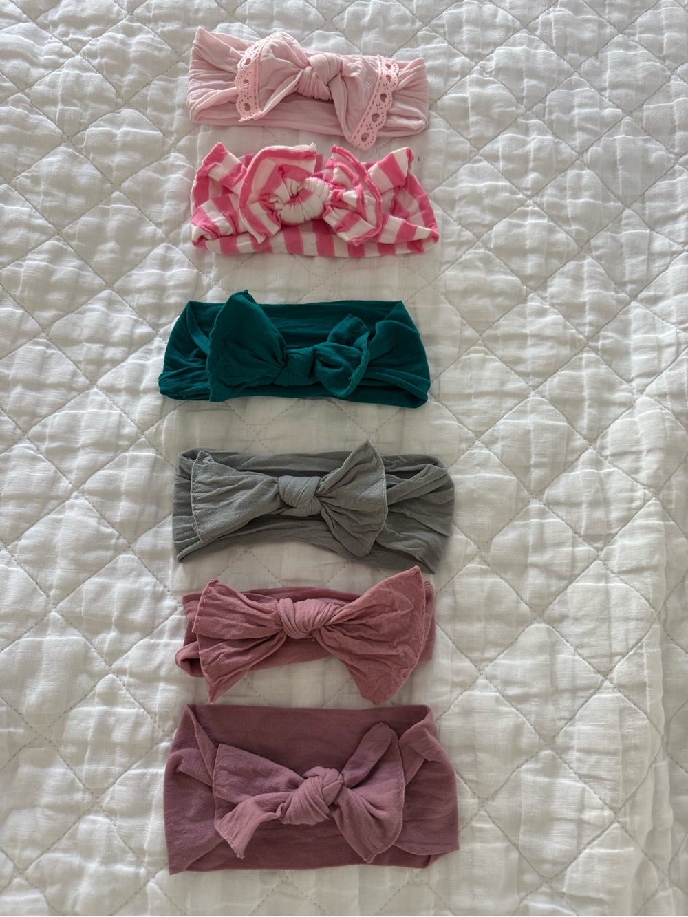 Baby Bling Assorted Baby Girls Bow Headband Set - Pink, Green, Gray, Mauve